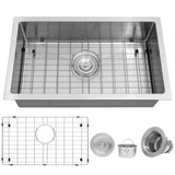 MILOSEN RV Stainless Steel Undermount Single Bowl Kitchen Sink (25x15-inch, 7-inch Depth)
