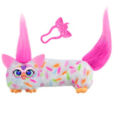 FURBY DJ Furblets Berry-Cup-Cake Mini Electronic Plush Toy with Funny Stretchable Sound Effects & Music, Speaks Furbish, White &