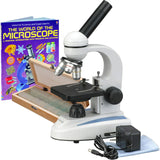 AmScope M149CPS50WM Compound Monocular Microscope, WF10x and WF25x Eyepieces, 40x1000x Magnification, LED Illumination, Brigh