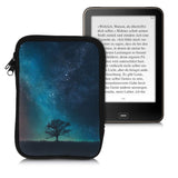 kwmobile Neoprene e-Reader Pouch Size 6 eReader - Universal eBook Sleeve Case with Zipper, Wrist Strap - Blue/Grey/Black