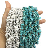 favoramulet 5-8mm Green & White Howlite Turoquoise Tumbled Stone Chip Beads for Jewelry Making, Irregular Shaped Healing Crystal