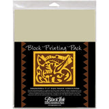 Black Ink Block Printing Paper Pack, 9 X 12 Inches, Unbleached Mulberry, 25 Sheets