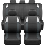 BDK carXS Monaco Seat Covers for Cars Full Set, Gray Tri-Tone Front with Split Rear Bench Back Seat Cover, Automotive Seat Cover