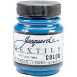 Jacquard Fabric Paint for Clothes 2.25 Oz Textile Color Turquoise Leaves Fabric Soft Permanent and Colorfast Professional