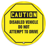 Accuform KDD812 STOPOUT Vinyl Steering Wheel Message Cover, OSHAStyle LegendCaution Disabled Vehicle DO NOT Attempt to Drive,