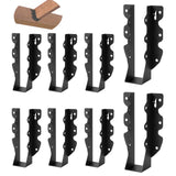 2x8 Joist Hangers, 8 Pcs Hurricane Ties for Rafters Tie Brackets, Black Powder Coating Joist Brackets for Ceiling Joists and Flo