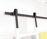 DIYHD 13FT Sliding Library Ladder Hardware Kit,Rustic Black Home Office Rolling Stepladder Track Kit,MAX Load 300lbs,(No Ladder,