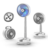 Socool 20000mAh 8 Portable Fan Battery Operated Fans, Oscillating Charging Fan, Remote Control LED Light, 112 Hours Working Port