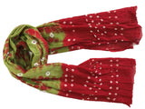 Krish WomenS Cotton Bandhej Dupatta Stole (Red L.Green, Free Size) Multicolor
