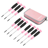 WORKPRO 10Piece Precision Screwdriver Set with Pink Pouch, Phillips, Slotted, Torx Star, Magnetic Tip Small Screwdriver Repair