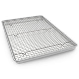 Half Sheet Pans with Rack Set, 18 Inch Commercial Quality Baking Sheet Pan Set, Natural Aluminum Cookie Sheet, Warp Resistant No