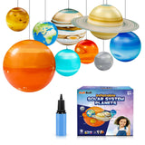 Inflatable Solar System Planets for Kids - 9 Giant Hanging Planets for Science Classroom Ceiling & Boys Room Decor, Space Themed