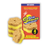 HM Sunshine NonScratch Dish Sponge, DualSided Kitchen Multi Surface Cleaning Sponge, High Foam Scrubber, Flower Shape, Pack of