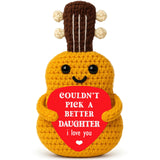 Daughter Gifts from Mom Dad for Year Old Girl Christmas Birthday Inspirational Crochet Guitar for Teen Girls Bonus Step Daughter