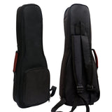 HOT SEAL 10MM Leather Handles Thick Durable Colorful Ukulele Case Bag with Storage (21in, Black)
