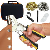 Gromerior Premium Grommet Tool Kit (3/8 inch 10mm) with Case & 300 Sets Grommets, Heavy-Duty Eyelet Press Plier & Hole Punch Inc