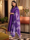 Anni Designer Women'S Rayon Viscose Solid Anarkali Kurta With Pant & Dupatta (Bhagvath Begani-Vks02_Xxl_Begani_Xx-Large),Begani,2XL,,,