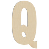 HILAZA 17 Inch Large Wooden Letter Q, 1/4 in Thick Big Wood Letter for Wall Decor Crafts