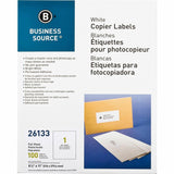 Business Source 26133 Full Sheet Labels 81/2Inch x11Inch 100/PK White