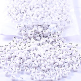 1000Pcs Flat Round Letter Beads 7x4mm with Letter J White Acrylic Beads for DIY Phone Case Glasses Decoration Bracelets Necklace