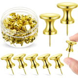 Outus 60 Pcs Giant Push Pins Jumbo Tacks 1 Inch Plastic Head for Cork Board Map Posters Decorations Gifts Under 10 Dollars (Gold