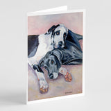 Black And Harlequin Great Dane Greeting Cards And Envelopes Pack Of 8