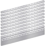 Zonon 10 Pcs 16 Inches Flat Straight Brace Brackets 201 Stainless Steel Mending Plate 408mm/16 Inches Length 16 Screw Hole Adjus