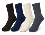 Ketkar WomenS Winter Rib Socks Pack Of 4 | Thick Warm Thermal Crew Socks | Soft Cozy Solid Color Knit Socks For Cold Weather