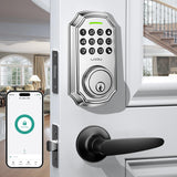 LNDU Keyless Entry Door Lock, Smart Deadbolt Lock with Handleset D180 & D280 (Keypad & Leveler)
