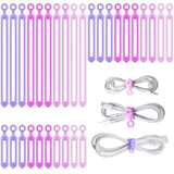 Pangda 48 Pcs Silicone Cable Ties Reusable Cable Management Organizer Dorm Desk Multipurpose Elastic Zip Ties Adjustable Electro