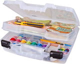 ArtBin 6962AB Quick View Deep Base Carrying Case with Removable Dividers and Tray, Portable Art & Craft Storage Box, 15, Clear