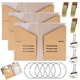 Boocalny 3 Set A5 Size Travelers Notebook Accessories Kit, 3Pcs Each Travel Kraft File Folder & Zipper Case & Pen Holder & Binde