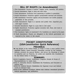 TGCNQ Pocket Constitution & Bill of Rights Card - Wallet Size US Constitution Gift with Blue Envelope - Patriotic Gift for Men,