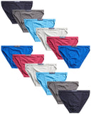 U.S. Polo Assn. Mens Underwear 12 Pack Low Rise String Bikini Briefs (SXL), Size Small, RedBlueHeather GreyMagenta