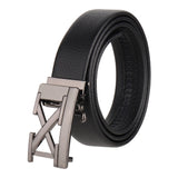 Zacharias MenS Artificial Leather 35 Mm Automatic Lock Belt (Pack Of 1) (S108_Black)