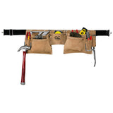Custom LeathercraftI427X Heavy Duty ContractorGrade Suede Leather Work Apron, 2 Steel Hammer Loops, 12 Pockets, Tan , Brown