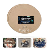 Eduway 8 Inch Round Mdf Board For Mandala, Lippan, Resin Art & Craft, 4Mm Thick,Pof 2 Premium Cardboard Material For Artists, Ar