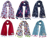 Fusfus WomenS Printed Chiffon Scarves And Stoles, Free Size(Multicolour, Fs1945) Pack Of 6 (Multicolor3)