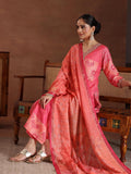 Libas Women'S Linen Kurta Set (486720R_Pink Pink Xl