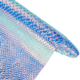 CALFOVERA 53 x 11.8 Inch Synthetic Vinyl Fabric Light Purple Embossed Snake Skin PU Leather Sheets Snake Textured Holographic Gl