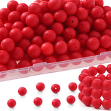 SongXi 100pcs Silicone Beads, 15mm Red Beads for Keychain Making, Christmas for Pens Focal for Bracelets, DIY Crafts Kit Christm