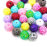 YIQIFLY Colorful Rhinestone Beads Round Spacer Beads for Jewelry Bracelet Necklace Pen Bag Chain Making Crafts Supplies (18mm Mi