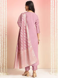 Gosriki Women'S Rayon Viscose Embroidered Straight Kurta With Pant & Dupatta (Nagari Purple-Vks01-Gs_Xxl_Purple_Xx-Large),Purple,2,B0DT7BV6HD