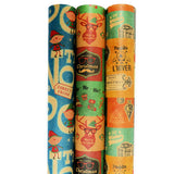 KKraft Vintage Prints CHRISTMAS KRAFT WRAPPING PAPER (30 inches x 180 inches per roll = 112.5 square feet)