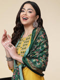 Shiv Textiles Silk Embroidered Kurta Set For Women (224-Yellow-M)