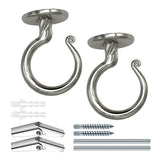 2 Sets Heavy-Duty Ceiling Hook for Multiple Surfaces - Supports 40 lbs, Versatile for Wood, Concrete & Drywall, Easy Install (Ch