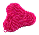 Stay Clean Silicone Scrubber Sponge/Dish Cloth, Clover, Pink