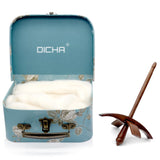 DICHA Black Walnut Turkish Spindle Kit with 2 oz Wool Roving/Top-Weaving Spinning Wheels for Beginners-All in A Gift Box-Perfect
