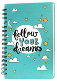 Accuprints Wiro Hard Bound A5 (6 By 9 Inch) Wiro Notebook Diary Ruled 200 Pages80 Gsm Paper PatternFollow Your Dream