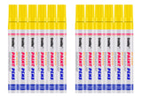 Yellow Paint Markers, 12 Pack Oil-Based Waterproof Quick Dry Permanent Paint Pen Set for Rocks Painting, Wood, Fabric, Plastic,
